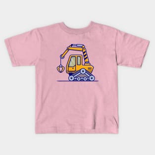 Tractor Vehicle Cartoon Illustration Kids T-Shirt
